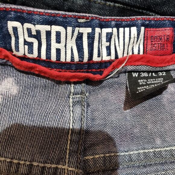 8IGHTH Dstrkt Jeans Men 36X32 Tie Dye Moto Stretch Skinny With Zippers Blue Pink - Picture 10 of 11